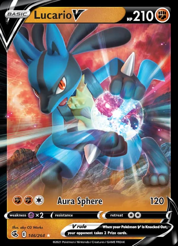 Lucario V card in English