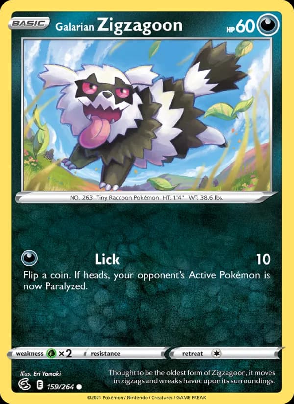 Galarian Zigzagoon card in English
