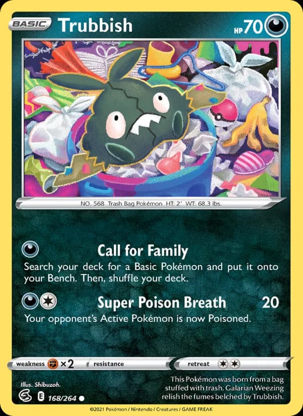 Trubbish card in English