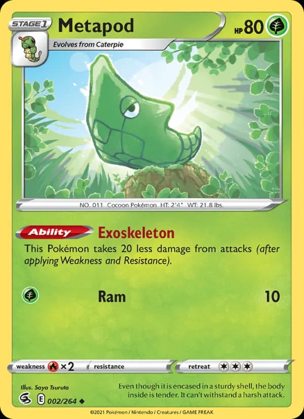 Metapod card in English