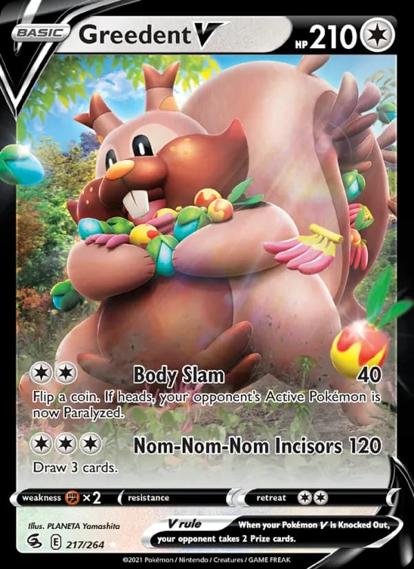 Greedent V card in English