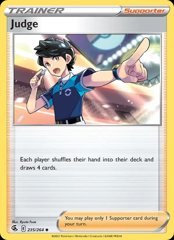 Judge card in English
