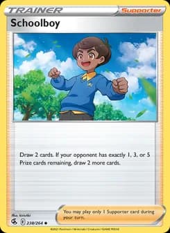Schoolboy card in English
