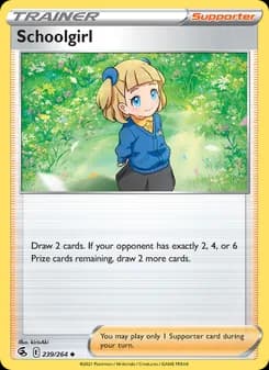 Schoolgirl card in English