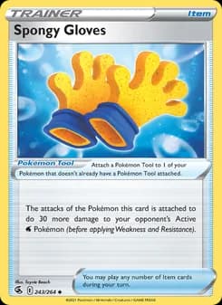 Spongy Gloves card in English