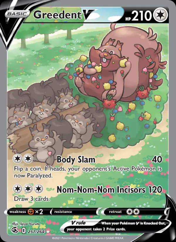 Greedent V card in English
