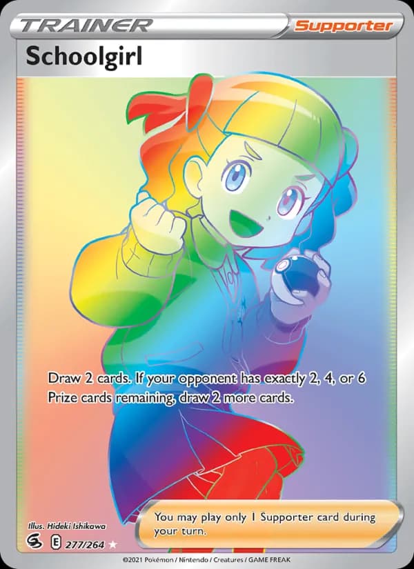 Schoolgirl card in English