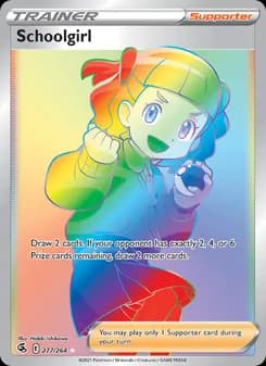 Schoolgirl card in English