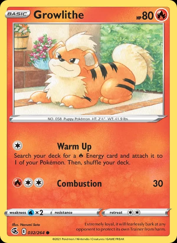 Growlithe card in English
