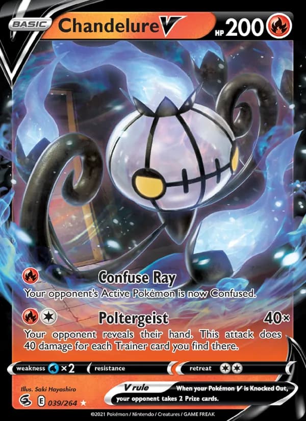 Chandelure V card in English