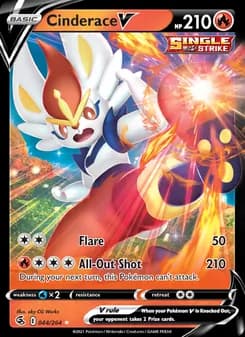 Cinderace V card in English