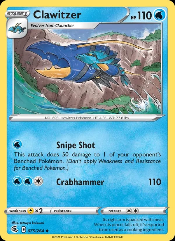 Clawitzer card in English