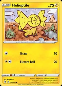 Helioptile card in English