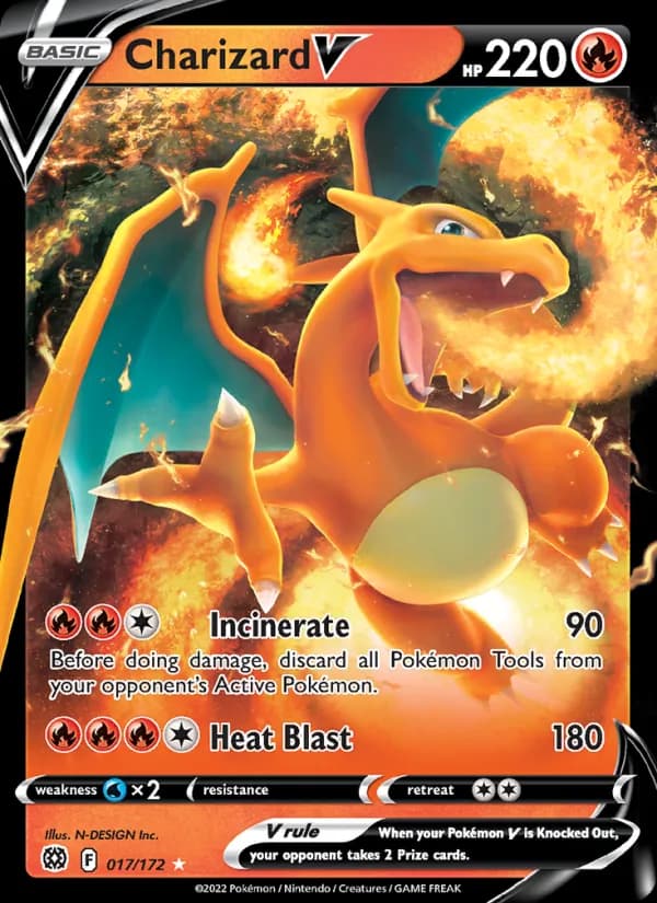 Charizard V card in English