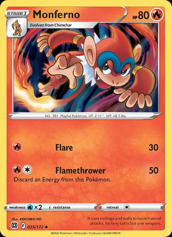 Monferno card in English