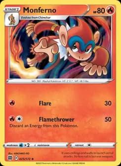 Monferno card in English