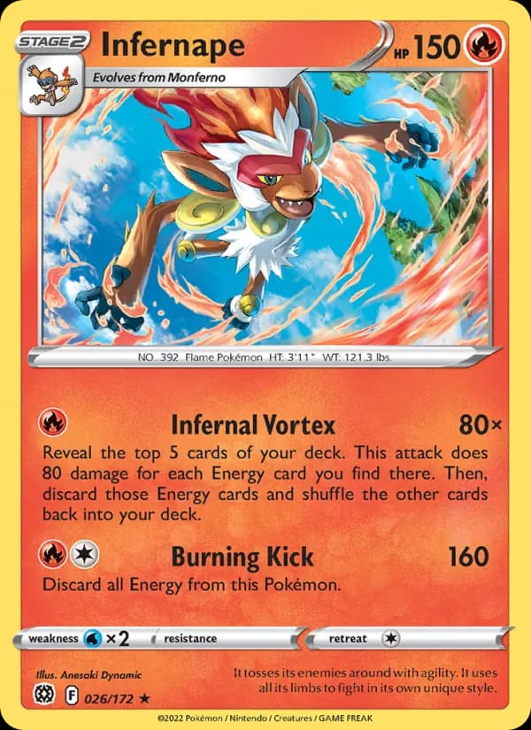 Infernape card in English