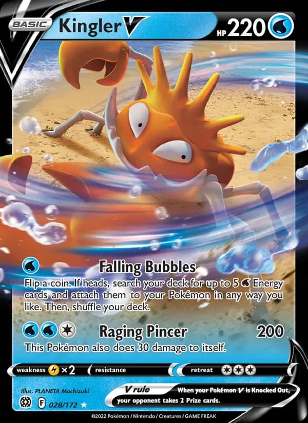 Kingler V card in English