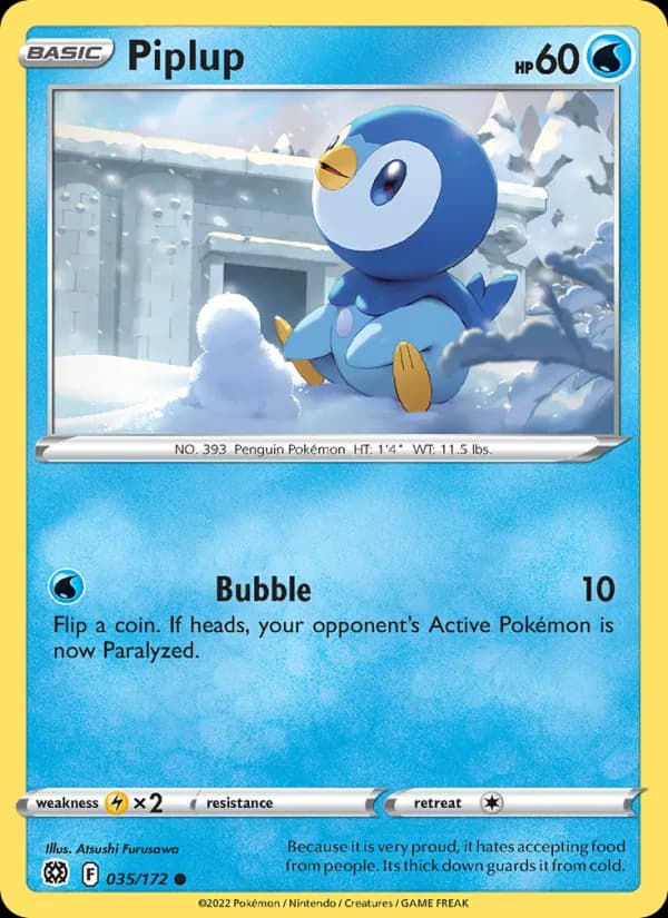 Piplup card in English