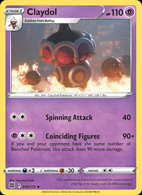 Claydol card in English
