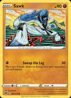 Sawk card in English