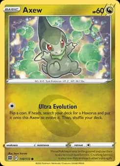 Axew card in English