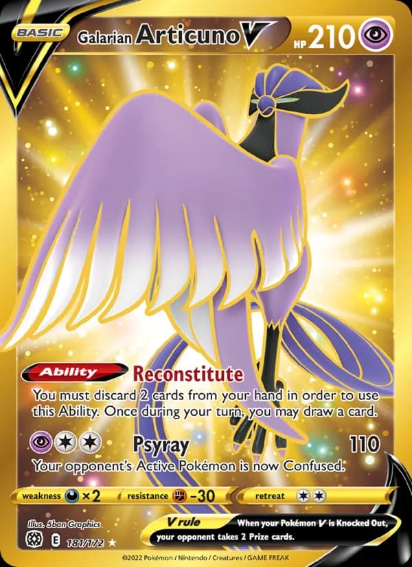Galarian Articuno V card in English