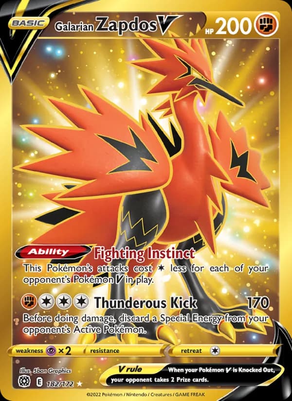 Galarian Zapdos V card in English