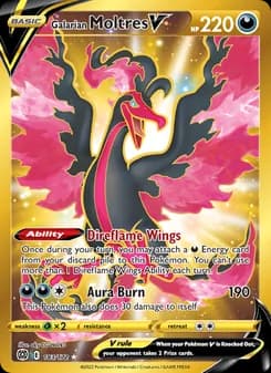 Galarian Moltres V card in English