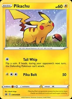Pikachu card in English