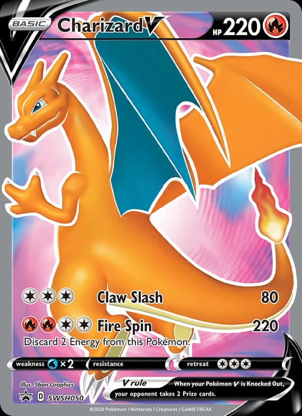 Charizard V card in English