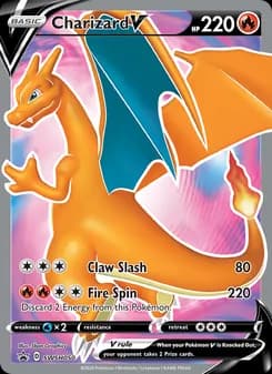 Charizard V card in English