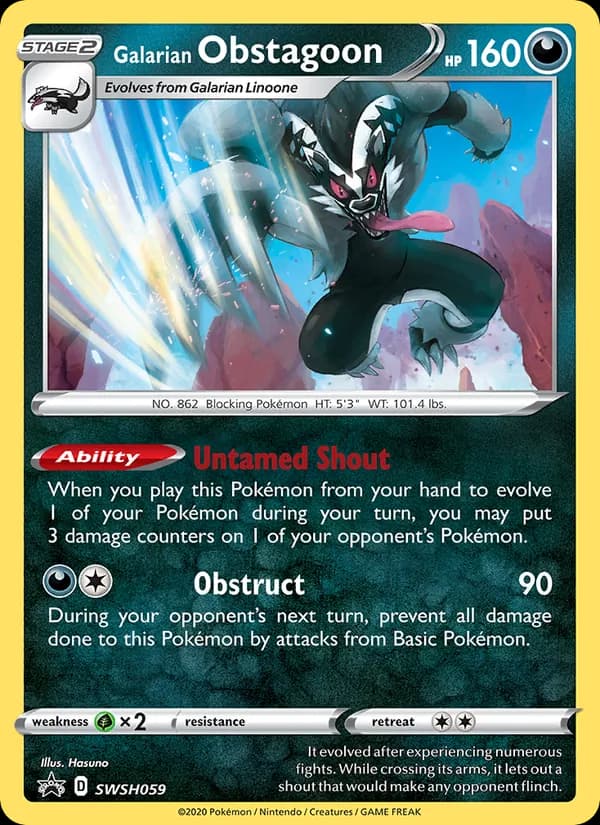 Galarian Obstagoon card in English
