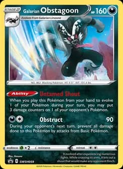 Galarian Obstagoon card in English
