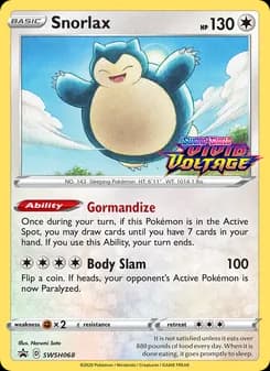 Snorlax card in English