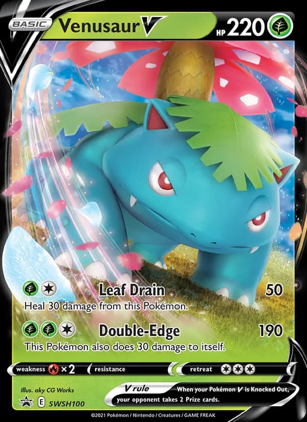 Venusaur V card in English