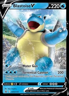 Blastoise V card in English