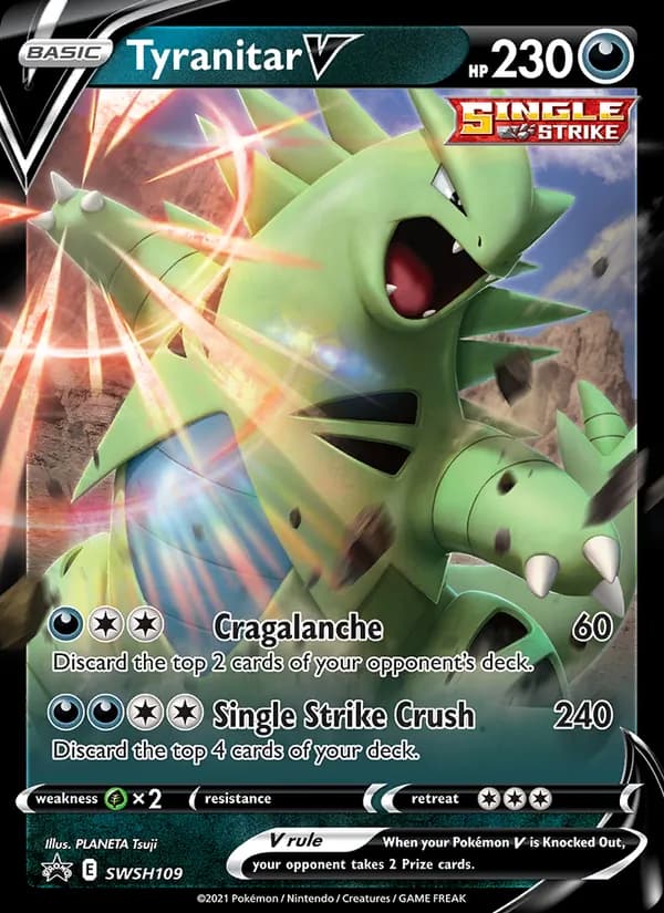 Tyranitar V card in English