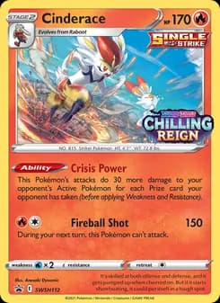 Cinderace card in English