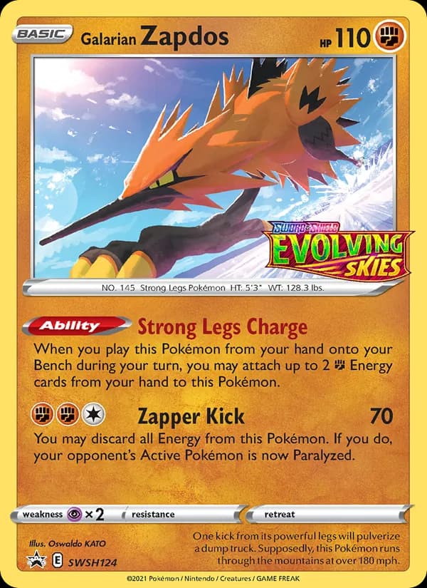 Galarian Zapdos card in English