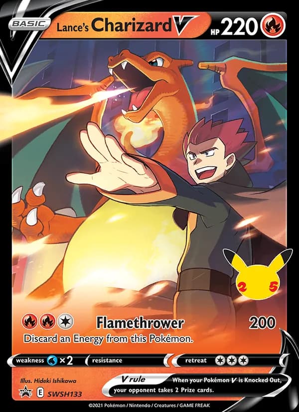 Lance's Charizard V card in English
