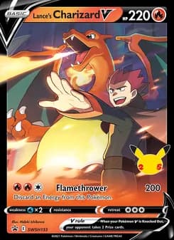 Lance's Charizard V card in English