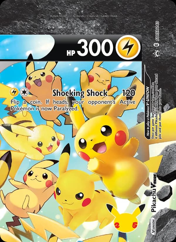 Pikachu V-UNION card in English