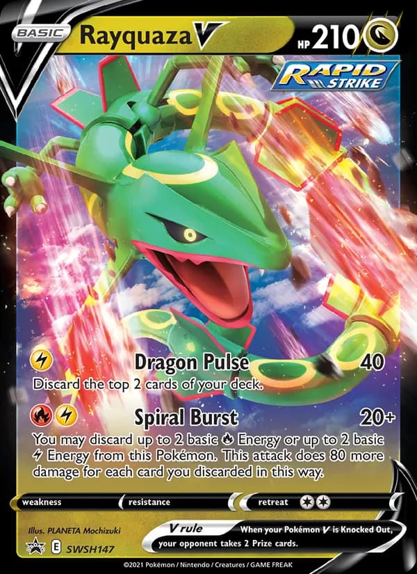 Rayquaza V card in English