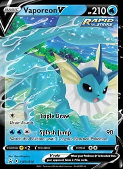 Vaporeon V card in English
