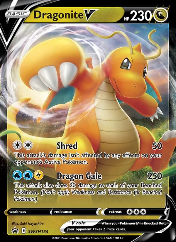 Dragonite V card in English