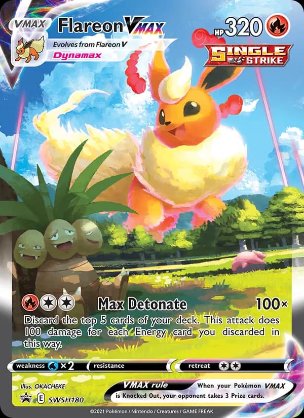 Flareon VMAX card in English