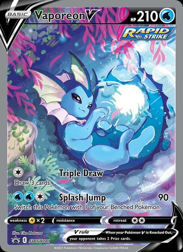 Vaporeon V card in English