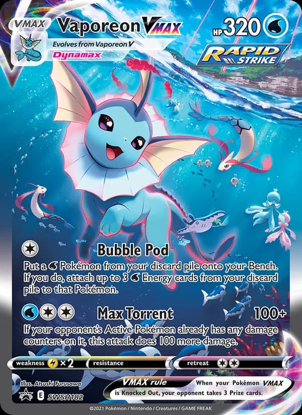Vaporeon VMAX card in English