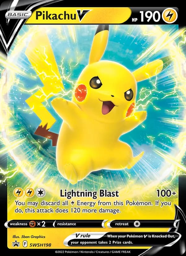 Pikachu V card in English